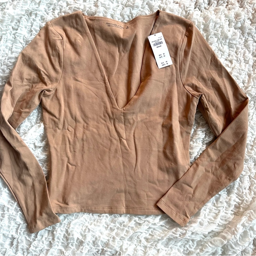 Abercrombie & Fitch Tan Long Sleeve Top